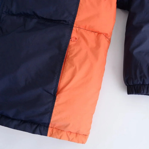 Vintage 90S Tommy Hilfiger Navy  And Orange Waiter Puffer Jacket Size XL - Picture 8 of 15
